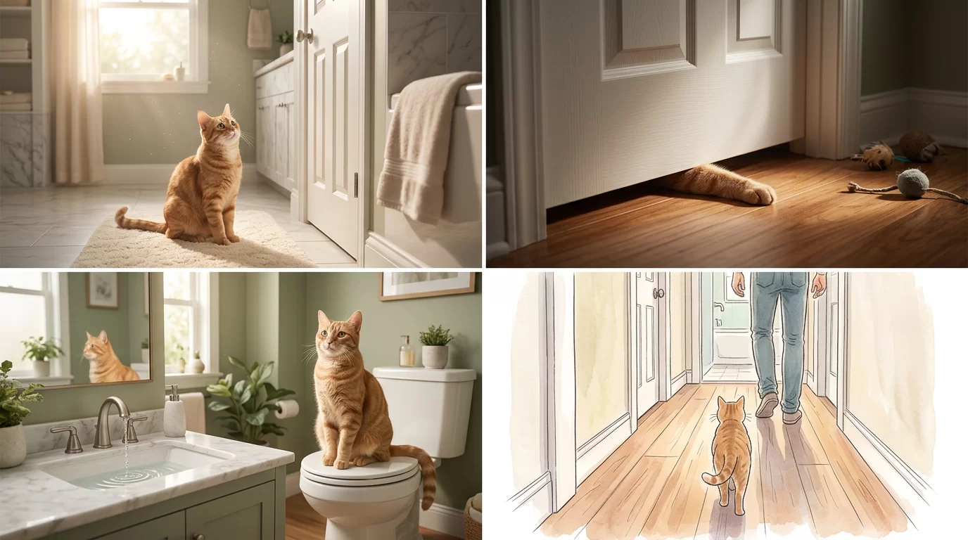 Why Does My Cat Follow Me to the Bathroom? The Behavioral Ecology of Feline Boundary Tracking